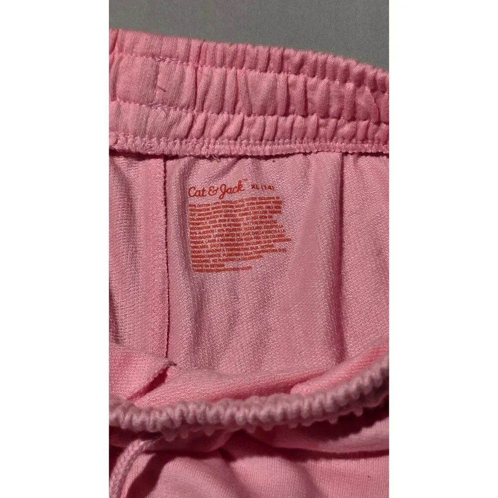 Cat & Jack Girls Pink Fleece Jogger Sweatpants Size 14 Elastic Waist
